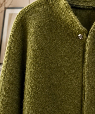 Comprar Jaqueta Bomber Feminina de Lã Batida Bouclê Oversized térmica aquecimento natural inverno em promoção ANELLIMN