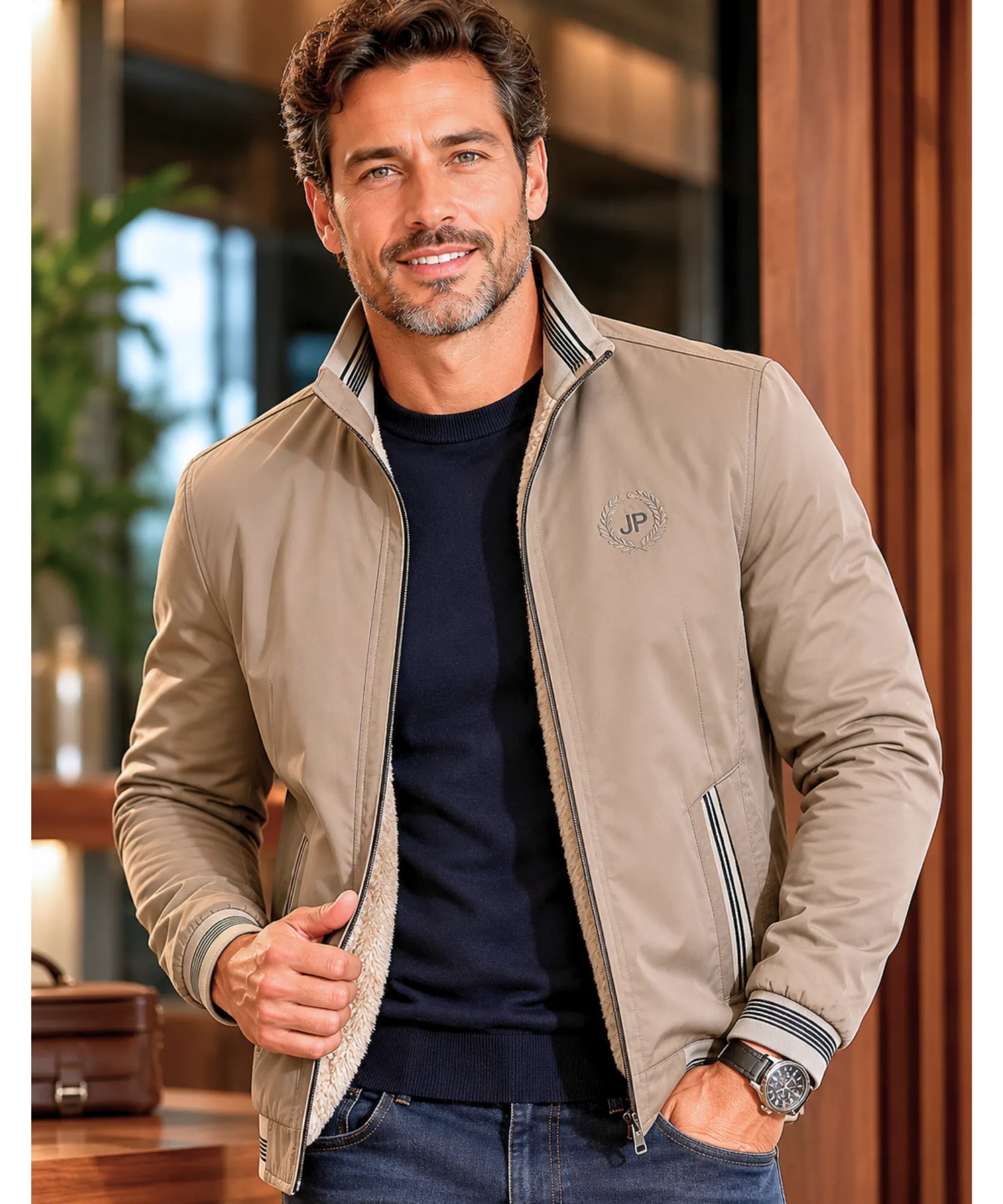 Comprar jaqueta bomber masculina forro peluciado inverno casual premium barato em promoção ZARA