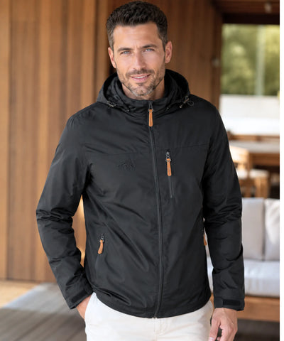Comprar jaqueta corta vento masculina impermeável com capuz ajustável outdoor trekking camping barato em promoção Anellimn