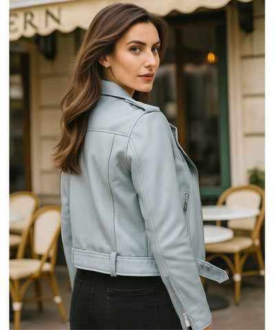 Jaqueta de Couro Feminina Motoqueiro Premium | Candyi