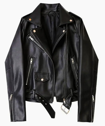 Jaqueta de Couro Feminina Motoqueiro Premium | Candyi