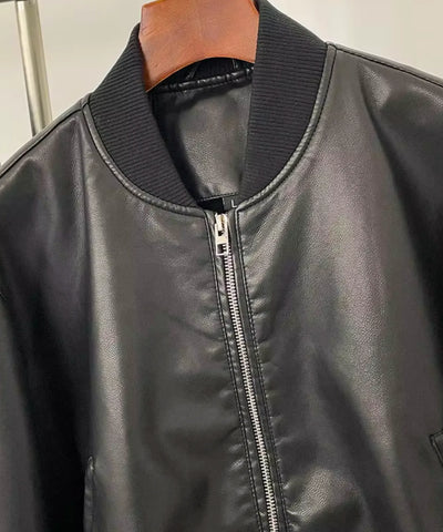 Comprar jaqueta de couro feminina bomber com zíper duplo e acabamento premium ideal para looks modernos e elegantes barato ZARA