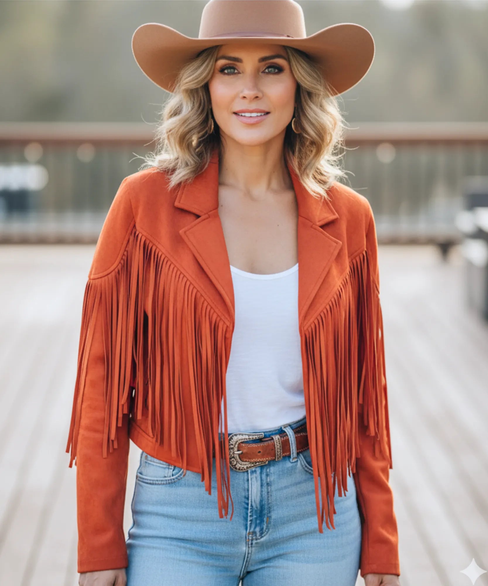 Comprar jaqueta feminina camurça com franja western boho vintage premium barata em promoção frete grátis