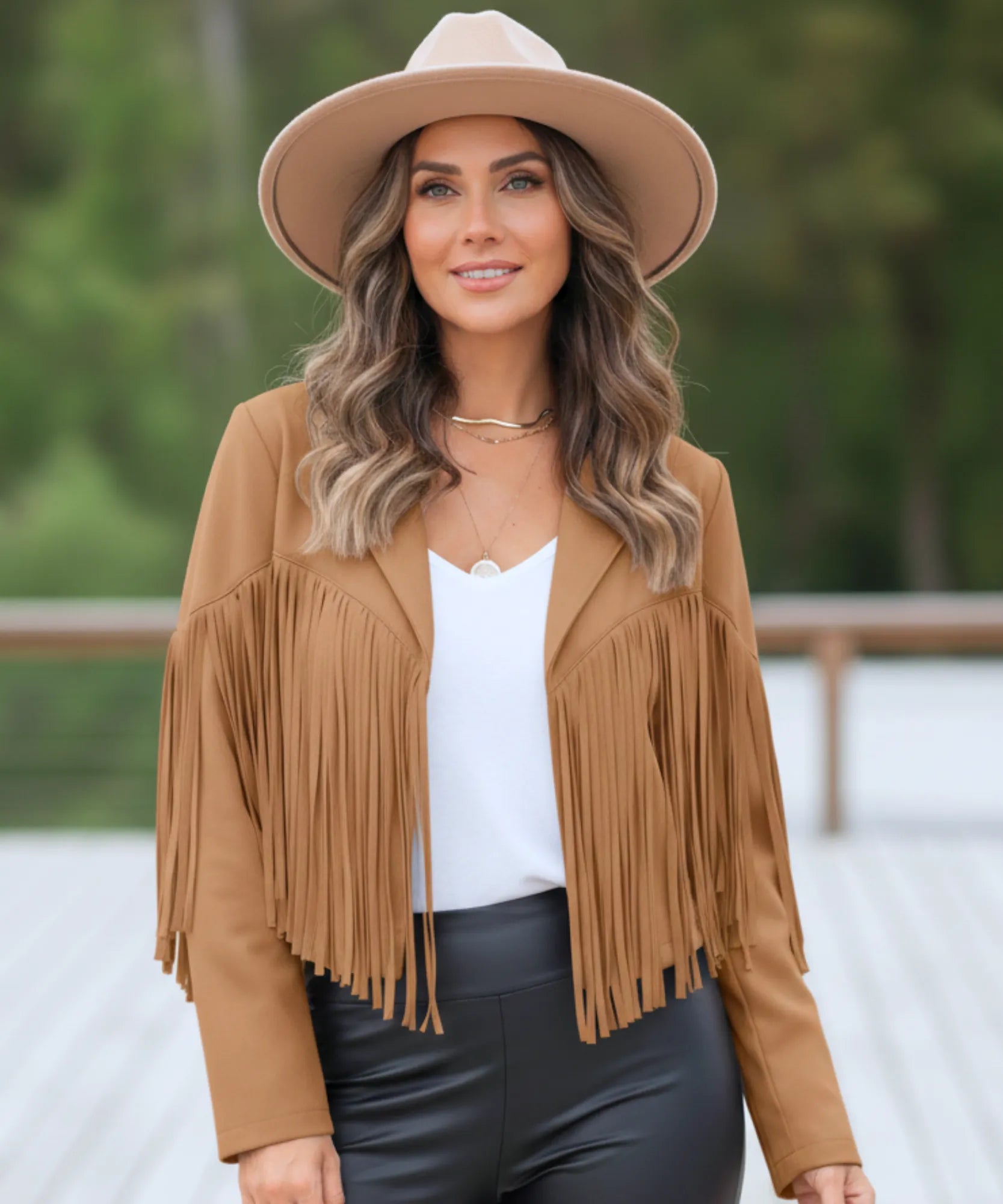 Comprar jaqueta feminina camurça com franja western boho vintage premium barata em promoção frete grátis