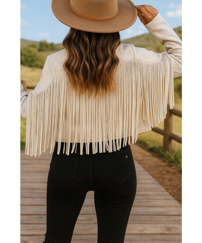 Jaqueta Feminina Camurça Franja Premium Western Boho Vintage | Jana