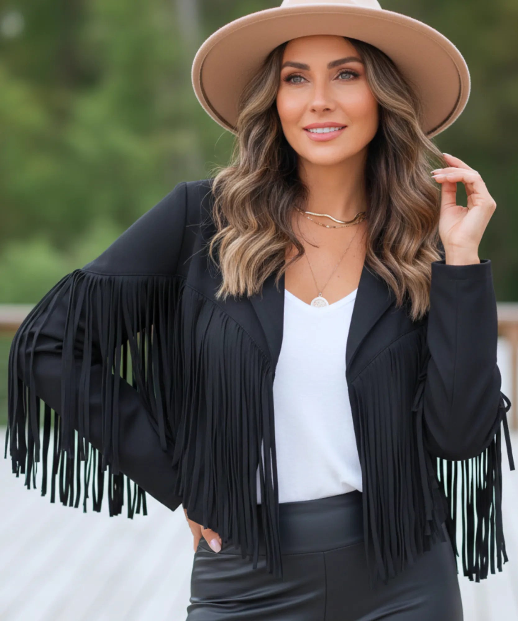 Comprar jaqueta feminina camurça com franja western boho vintage premium barata em promoção frete grátis