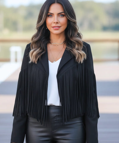 Comprar jaqueta feminina camurça com franja western boho vintage premium barata em promoção frete grátis