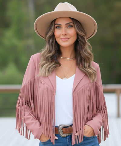 Comprar jaqueta feminina camurça com franja western boho vintage premium barata em promoção frete grátis