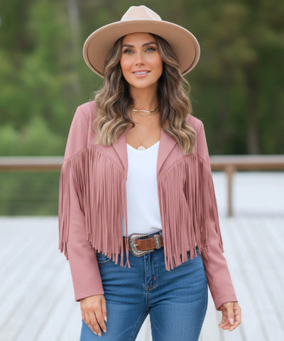 Comprar jaqueta feminina camurça com franja western boho vintage premium barata em promoção frete grátis