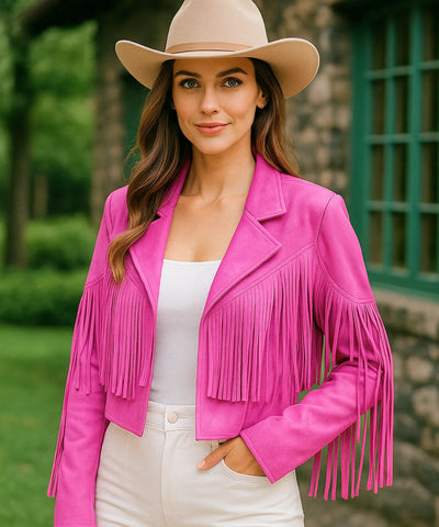 Jaqueta Feminina Camurça Franja Premium Western Boho Vintage | Jana