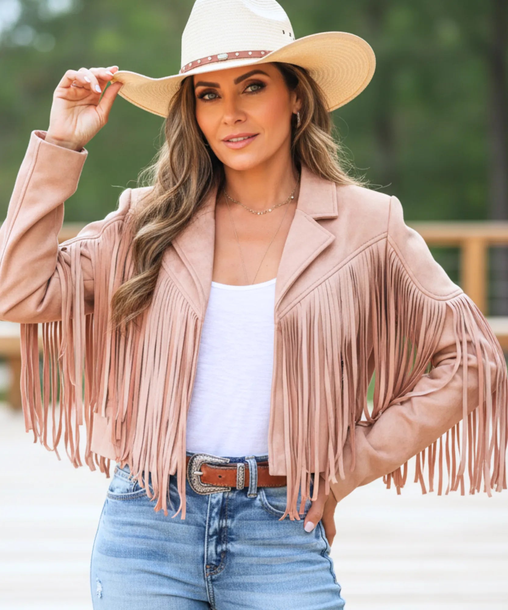 Comprar jaqueta feminina camurça com franja western boho vintage premium barata em promoção frete grátis