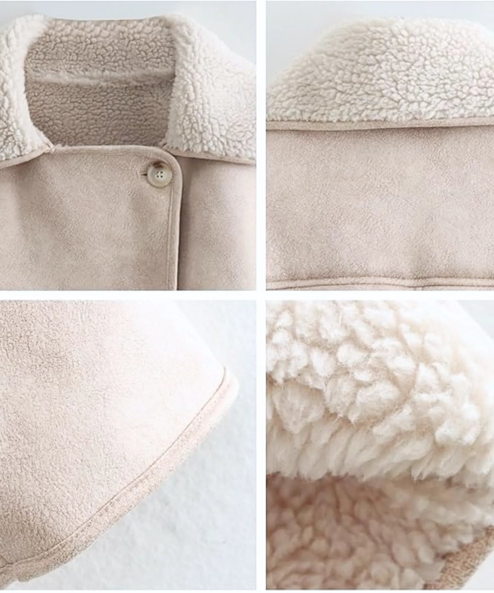 Comprar jaqueta feminina de couro peluciada oversized forro pelúcia quentinha inverno em promoção ZARA