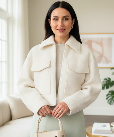 Jaqueta Oversized Feminina Lã Bouclê Elegante | Deisa