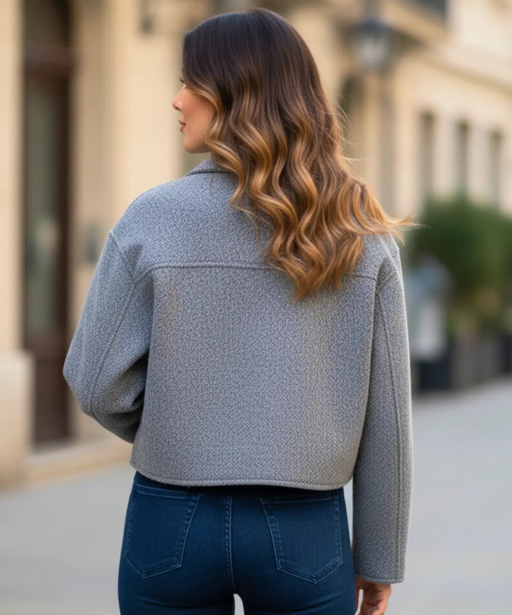 Comprar jaqueta feminina oversized lã bouclê bolsos zíper elegante inverno barato ou em promoção ZARA