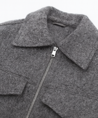 Comprar jaqueta feminina oversized lã bouclê bolsos zíper elegante inverno barato ou em promoção ZARA