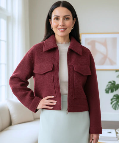 Jaqueta Oversized Feminina Lã Bouclê Elegante | Deisa