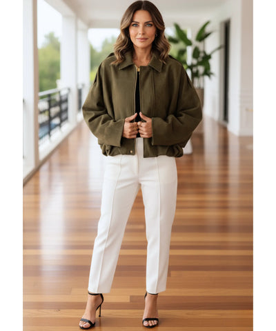 Jaqueta Feminina Oversized em Suede Urbano Elegante | Munis