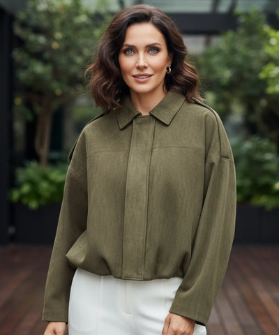 Jaqueta Feminina Oversized em Suede Urbano Elegante | Munis