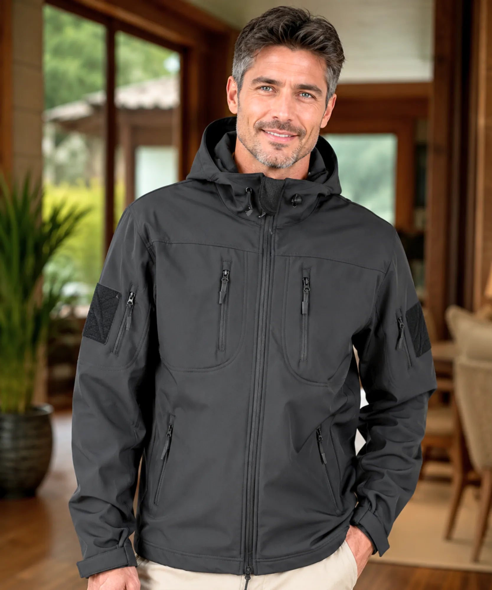 Comprar jaqueta impermeável masculina capuz tática corta vento resistente inverno bolsos em promoção frete grátis ZARA