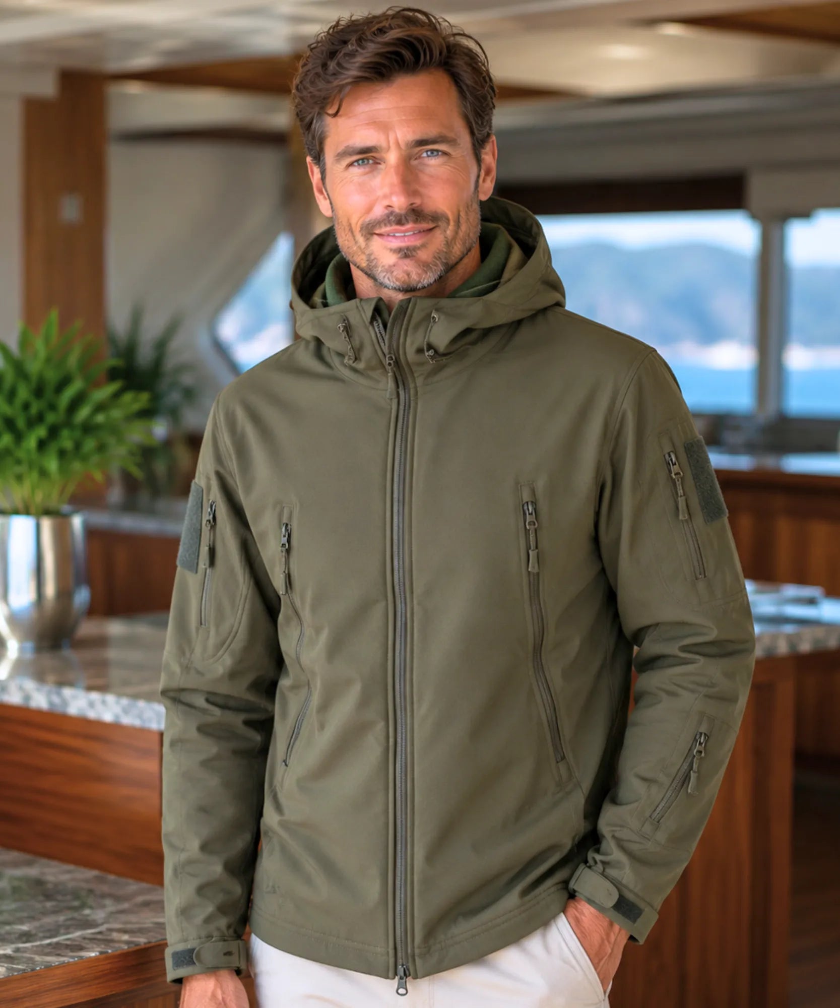 Comprar jaqueta impermeável masculina capuz tática corta vento resistente inverno bolsos em promoção frete grátis ZARA