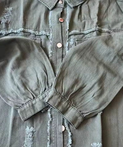 Jaqueta Jeans Feminina Destroyed Oversized Urbana | Zamba