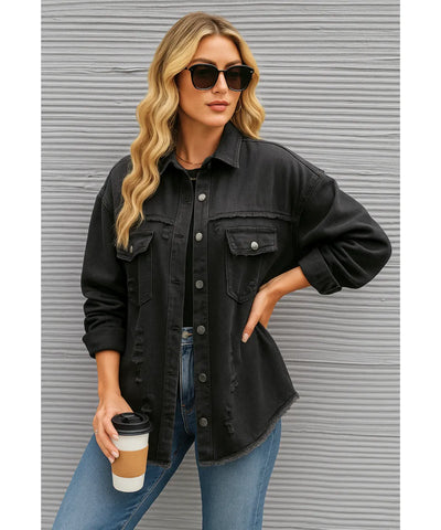 Jaqueta Jeans Feminina Destroyed Oversized Urbana | Zamba