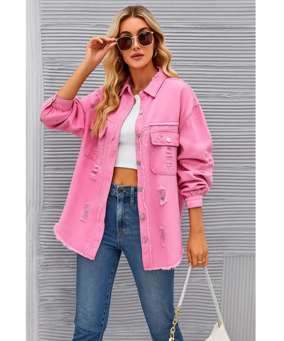 Jaqueta Jeans Feminina Destroyed Oversized Urbana | Zamba