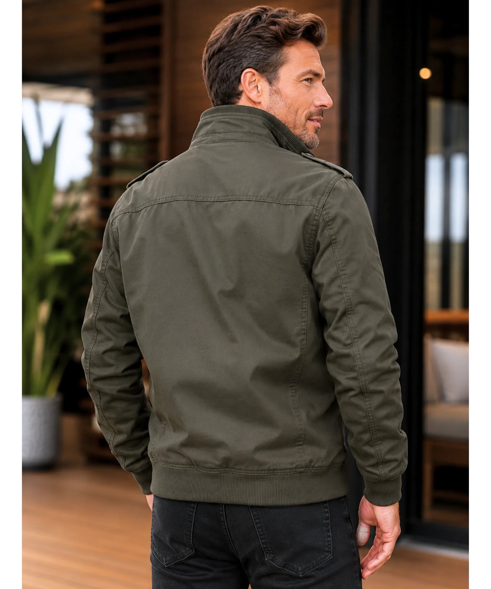 Comprar jaqueta masculina algodão estilo militar bomber gola alta múltiplos bolsos zíper inverno barata em promoção Anellimn