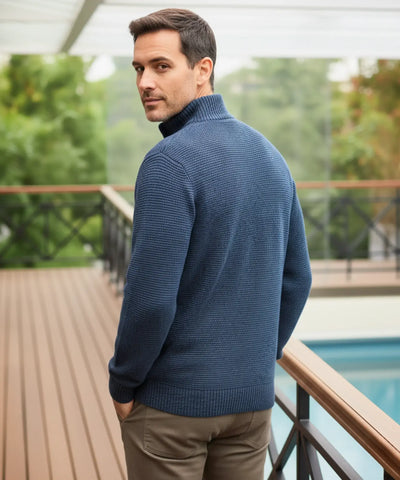 Comprar jaqueta masculina tricot matelassê zíper forro acolchoado quente confortável inverno casual barata ou em promoção