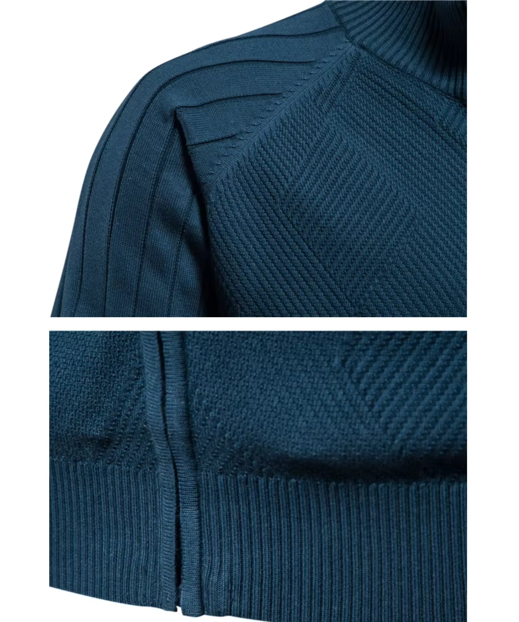 Comprar jaqueta masculina tricot texturizada com zíper para looks casuais elegantes no inverno com conforto e caimento impecável ANELLIMN