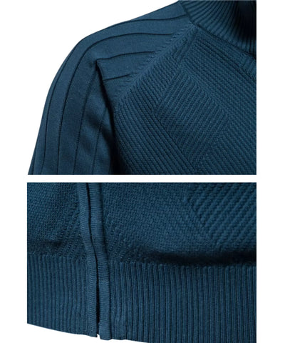 Comprar jaqueta masculina tricot texturizada com zíper para looks casuais elegantes no inverno com conforto e caimento impecável ANELLIMN