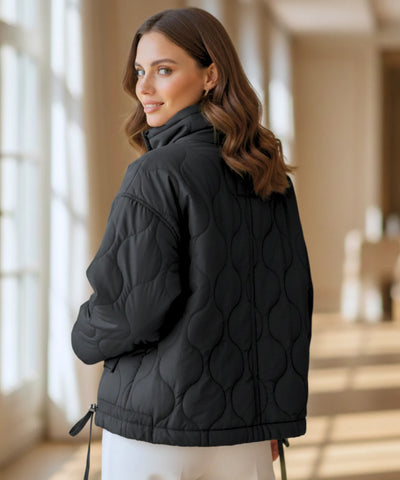 Comprar jaqueta puffer feminina preto acolchoada oversized zíper bolsos quentinha inverno em promoção ZARA

