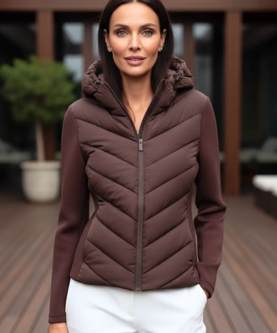 Comprar Jaqueta Puffer Feminina Poliamida Acolchoada Capuz Impermeável Inverno Térmica em promoção ZARA