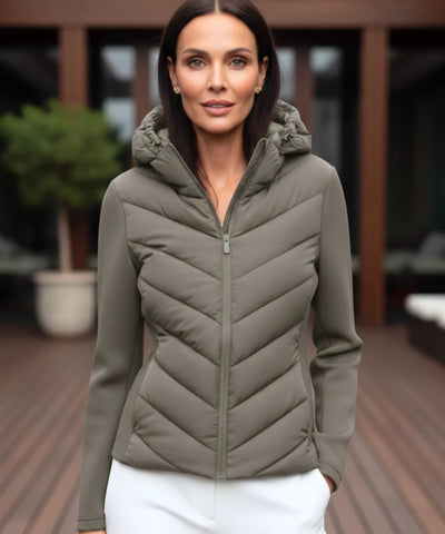 Comprar Jaqueta Puffer Feminina Poliamida Acolchoada Capuz Impermeável Inverno Térmica em promoção ZARA