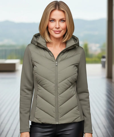 Comprar Jaqueta Puffer Feminina Poliamida Acolchoada Capuz Impermeável Inverno Térmica em promoção ZARA