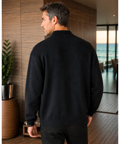 Comprar Jaqueta tricot masculina com zíper e textura canelada barato em promoção ZARA