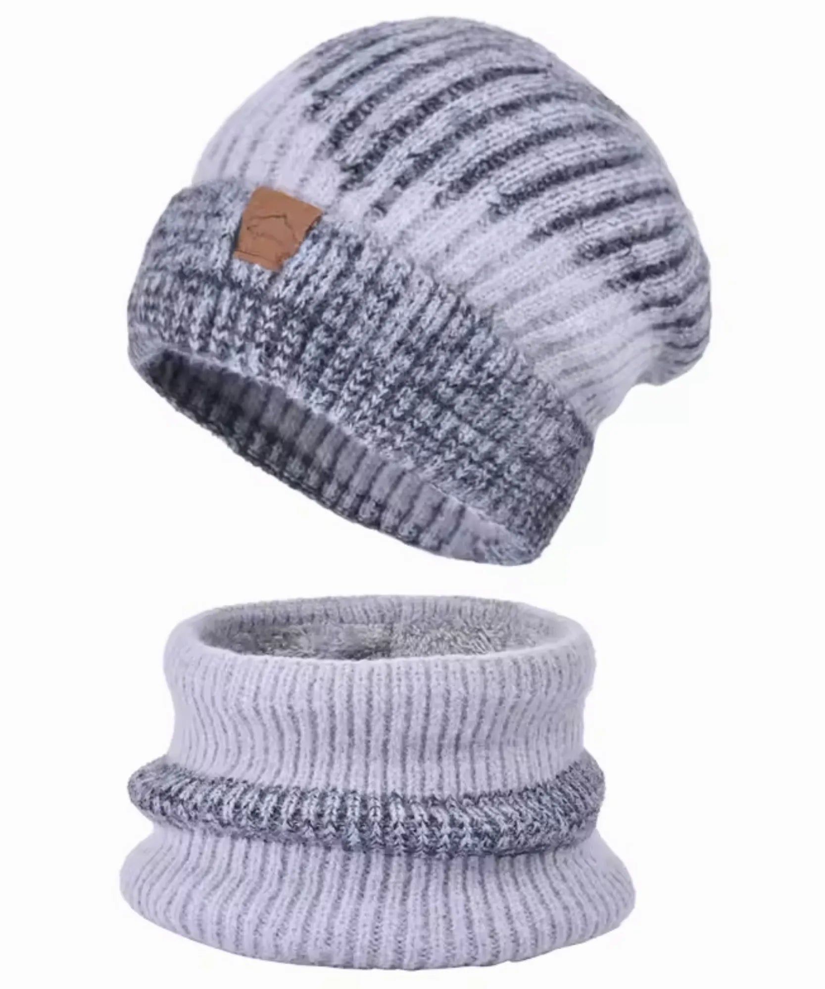 Comprar kit touca e cachecol feminino tricot oversized forro veludo gola circular inverno 2 peças barata em promoção ANELLIMN  