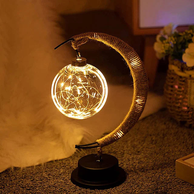 Luminária de Lua Vintage: Decoração aconchegante e iluminação suave para seu lar