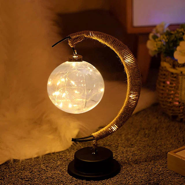 Luminária de Lua Vintage: Decoração aconchegante e iluminação suave para seu lar