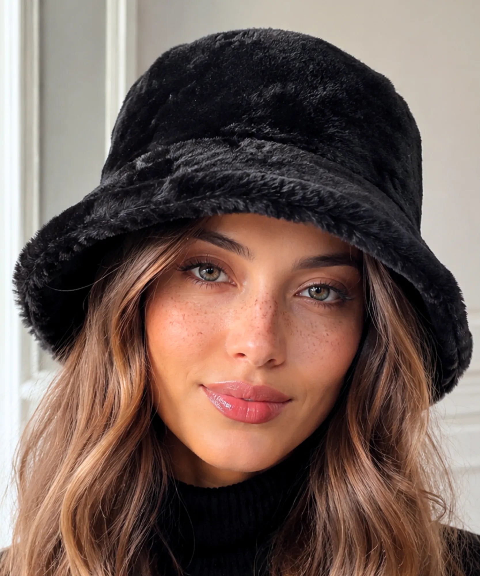 Comprar chapéu bucket feminino plush pelúcia premium macio proteção solar em promoção ANELLIMN