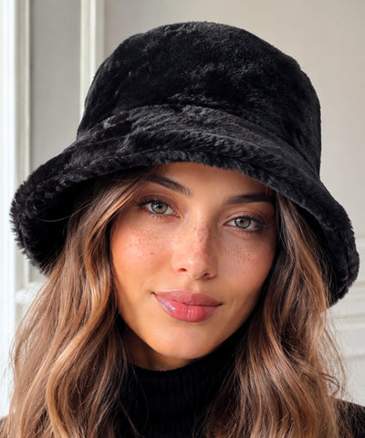Comprar chapéu bucket feminino plush pelúcia premium macio proteção solar em promoção ANELLIMN