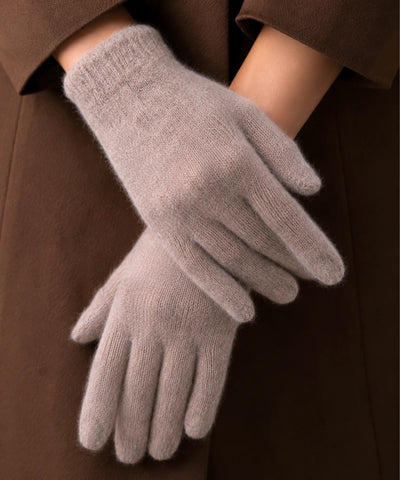 Comprar luva de frio feminina tricot felpuda elastano inverno macia elegante várias cores barata em promoção ANELLIMN