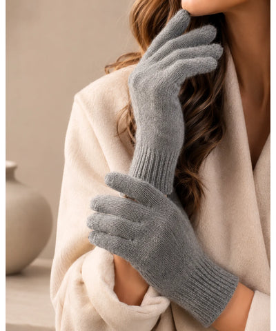 Comprar luva de frio feminina tricot felpuda elastano inverno macia elegante várias cores barata em promoção ANELLIMN