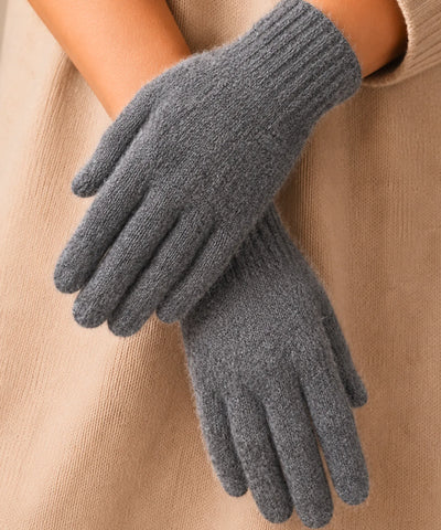 Comprar luva de frio feminina tricot felpuda elastano inverno macia elegante várias cores barata em promoção ANELLIMN