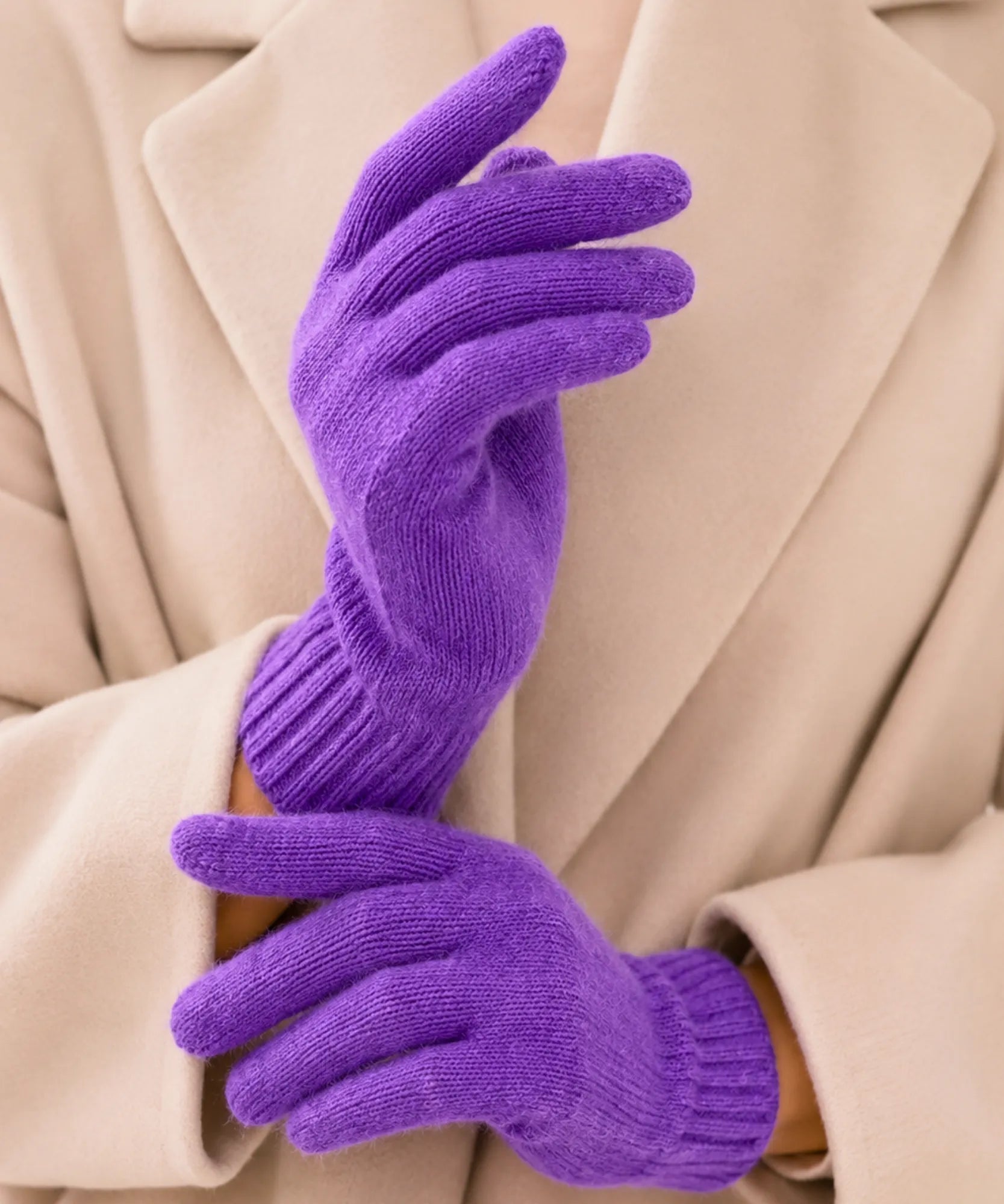 Comprar luva de frio feminina tricot felpuda elastano inverno macia elegante várias cores barata em promoção ANELLIMN