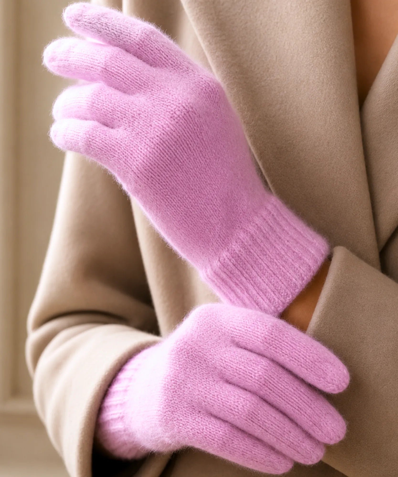 Comprar luva de frio feminina tricot felpuda elastano inverno macia elegante várias cores barata em promoção ANELLIMN