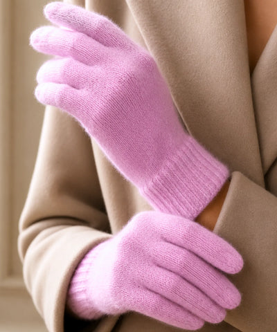 Comprar luva de frio feminina tricot felpuda elastano inverno macia elegante várias cores barata em promoção ANELLIMN