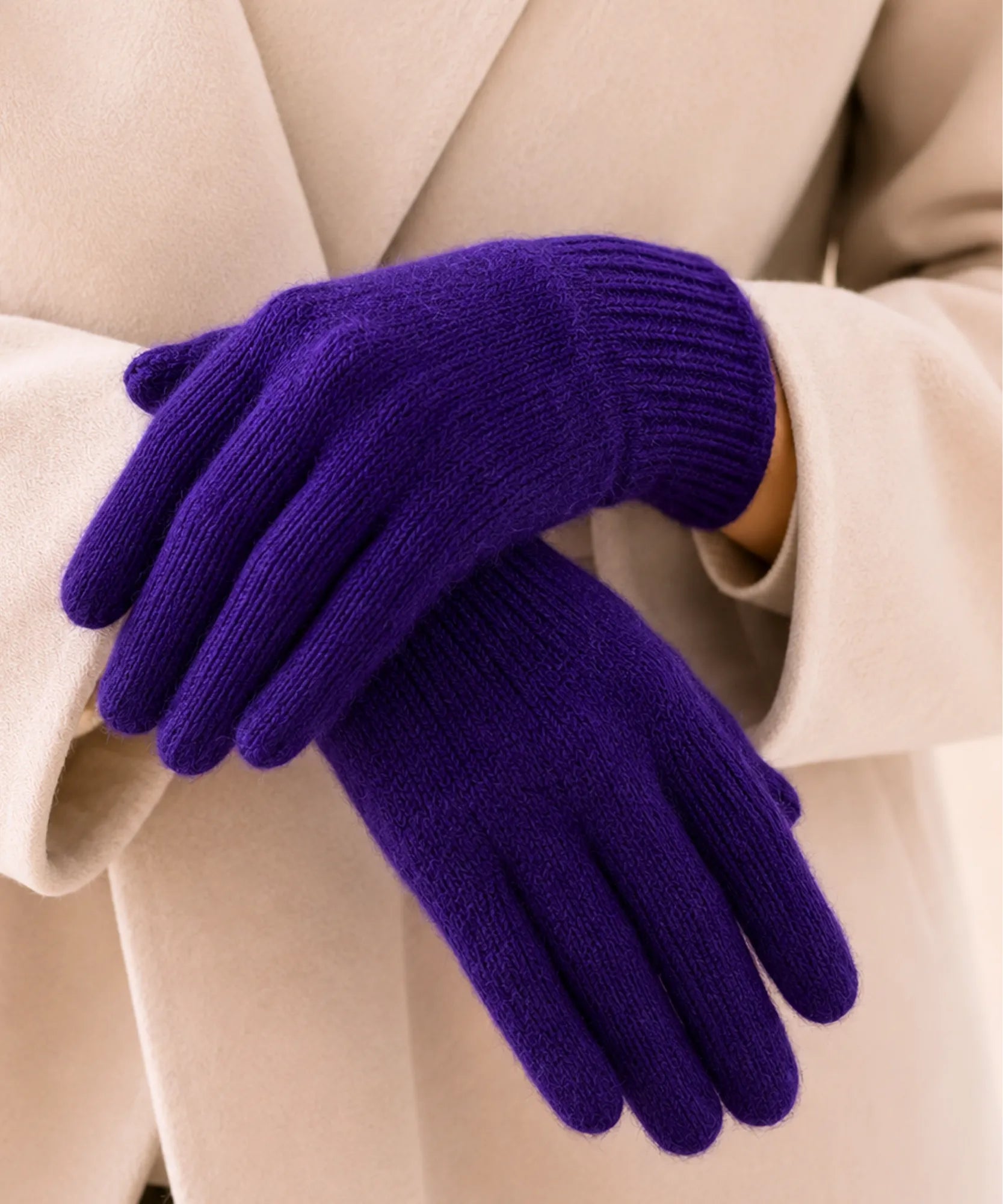 Comprar luva de frio feminina tricot felpuda elastano inverno macia elegante várias cores barata em promoção ANELLIMN