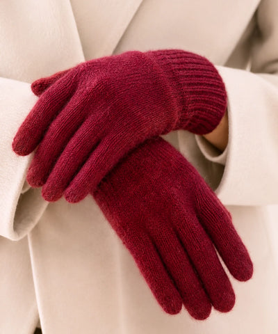Comprar luva de frio feminina tricot felpuda elastano inverno macia elegante várias cores barata em promoção ANELLIMN