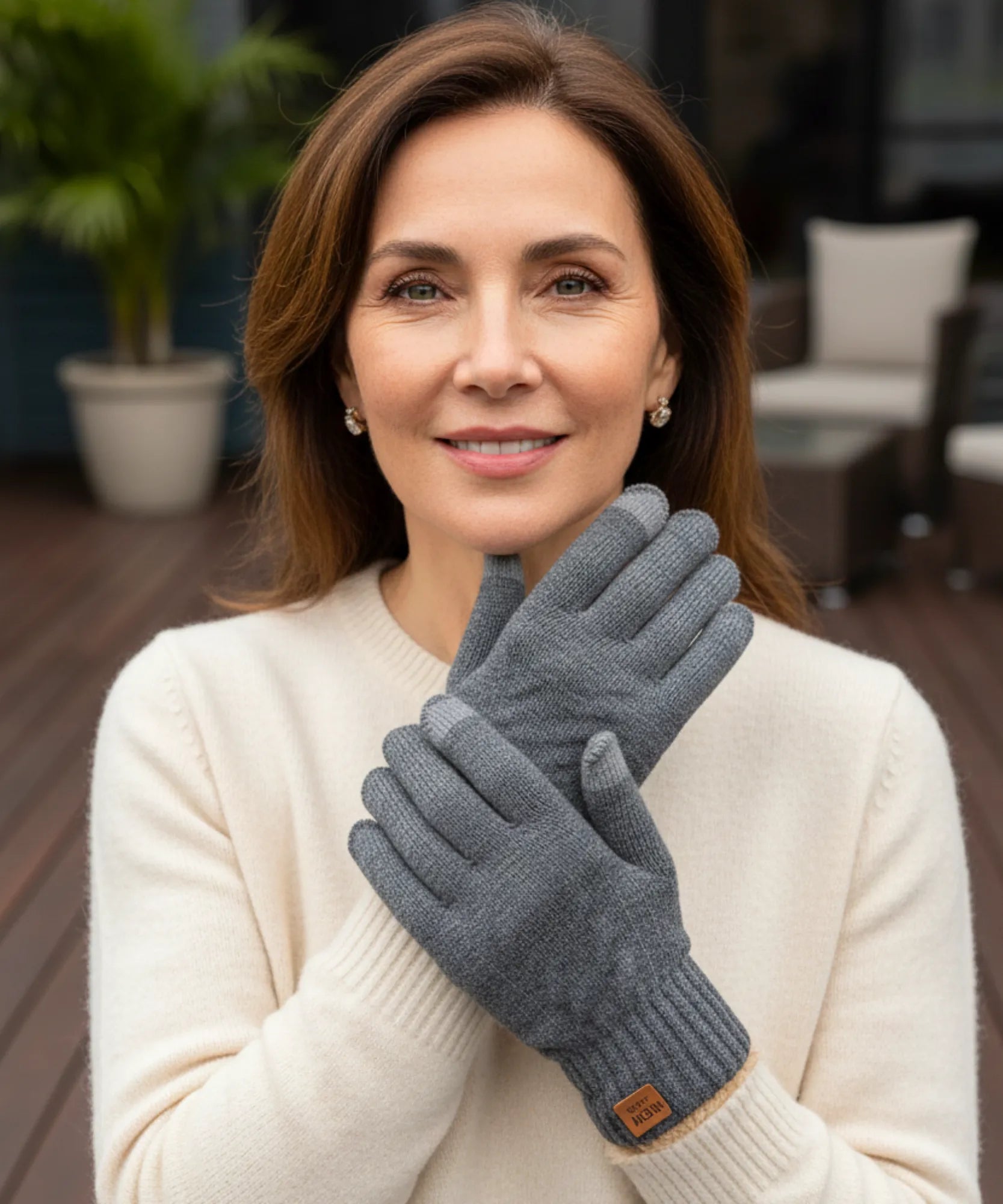 Comprar luva feminina pelúcia touch screen térmica premium macia inverno barata